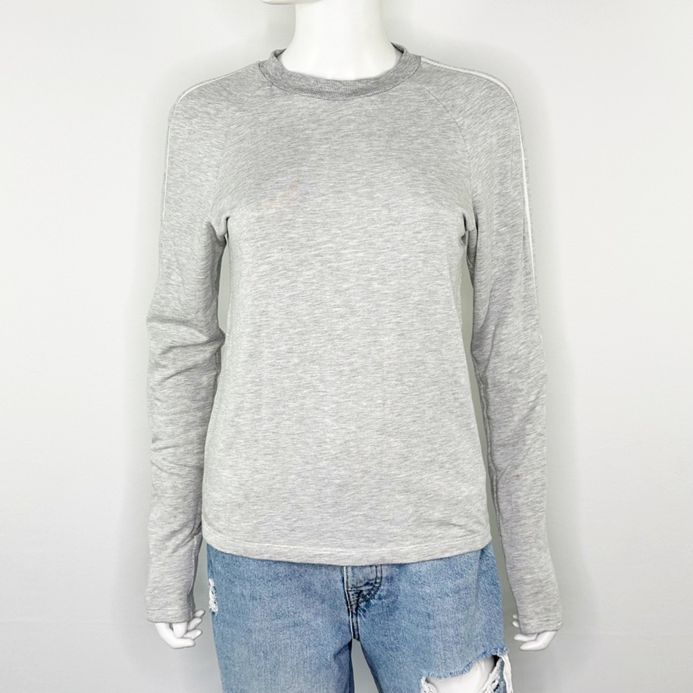 Heroine Sport Gray Heather Long Sleeve Top Size M Athletic Casual Classic Sporty